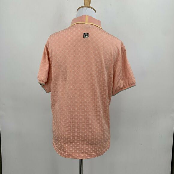 Jamie Sadock Golf Polo Shirt Womens Size M Peach Snap Buttons Textured Retro Top - Picture 4 of 9